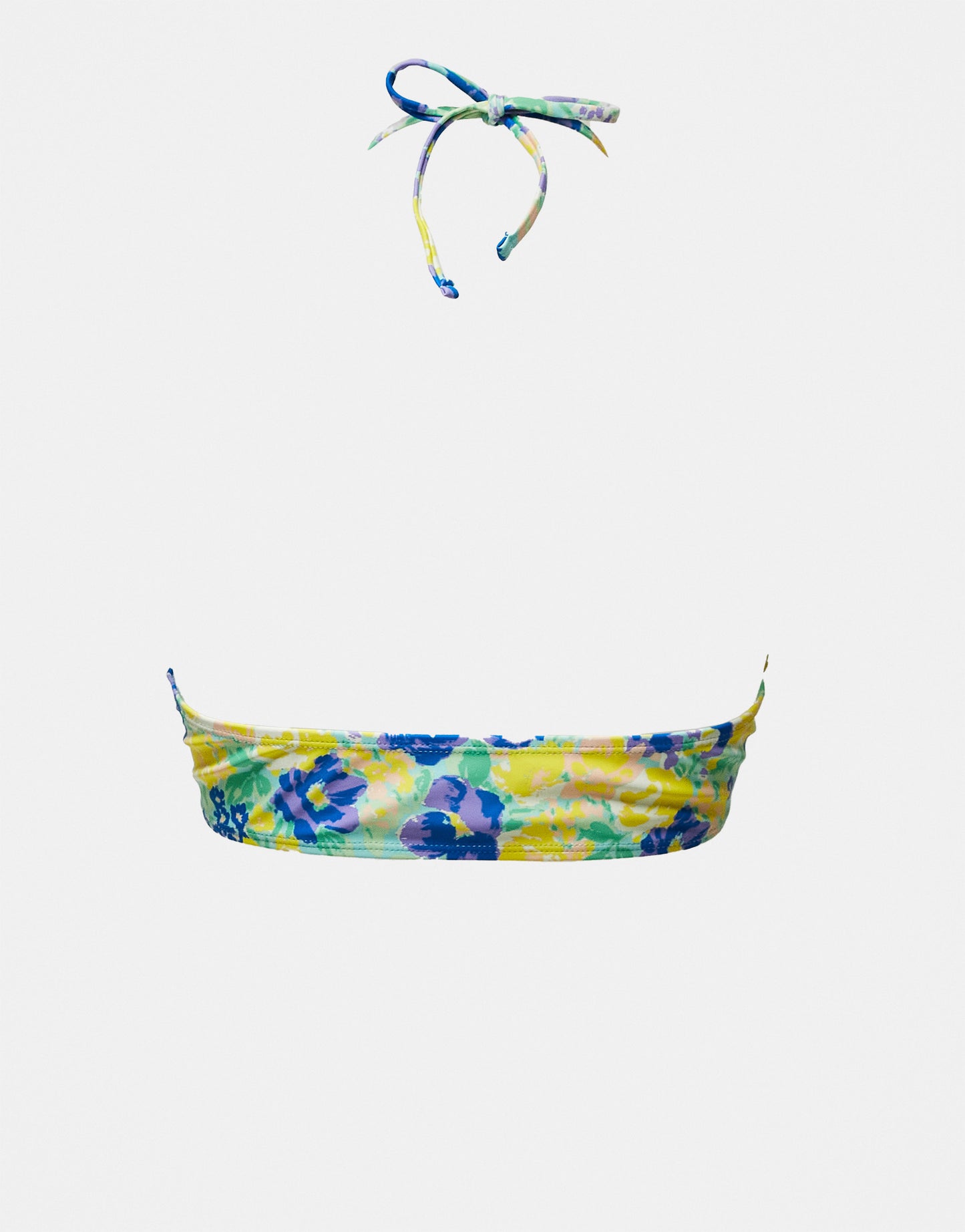 ONLY halter neck bikini top in yellow floral