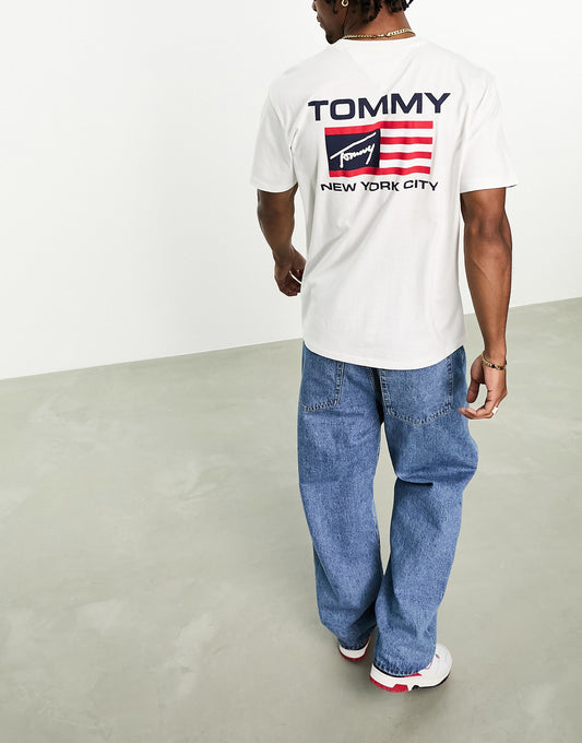 Tommy Jeans classic athletic flag t-shirt in white