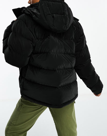 Columbia Bulo Point II down hooded jacket in black sheen