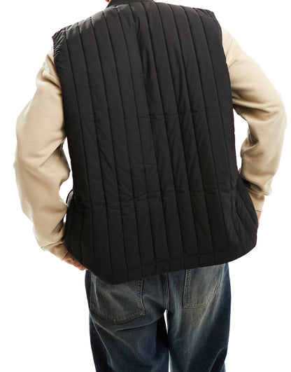 Jack & Jones Essentials quilted gilet in black