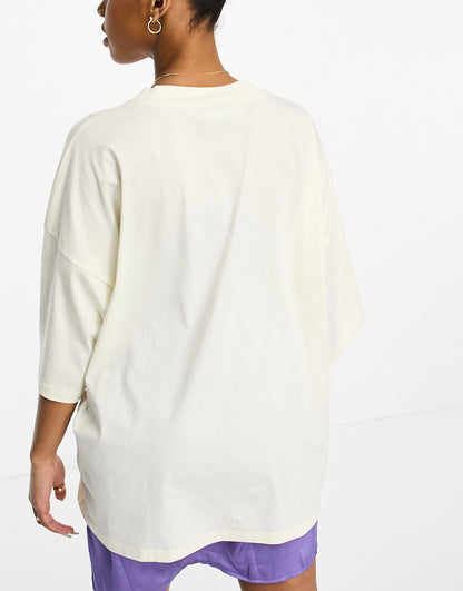 ASOS DESIGN oversized t-shirt with lizzo license graphic in cream