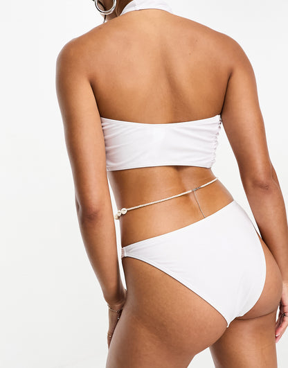 Object high rise bikini bottom co-ord in white