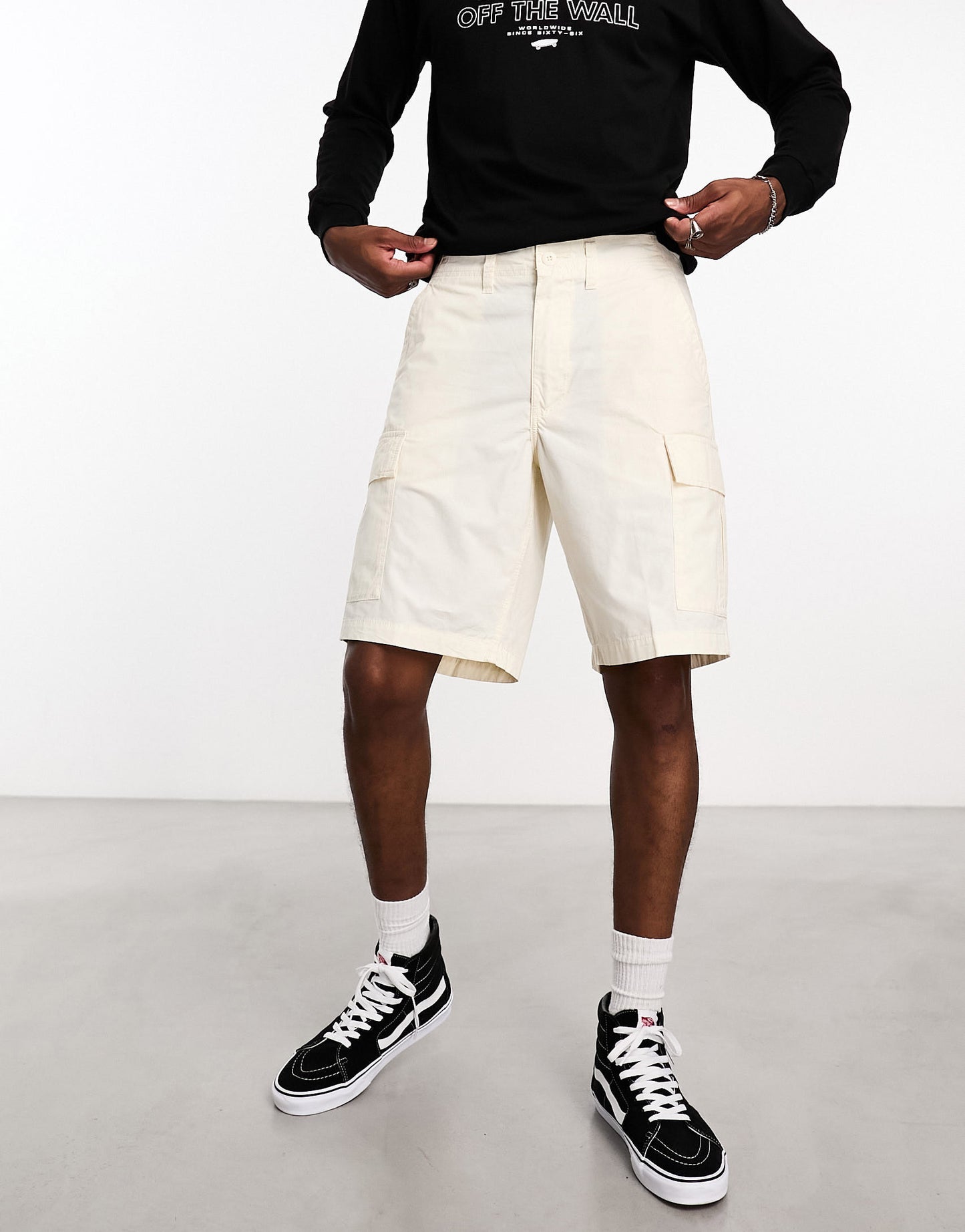 Vans cargo shorts in off white Utility pack - Exclusive to Asos