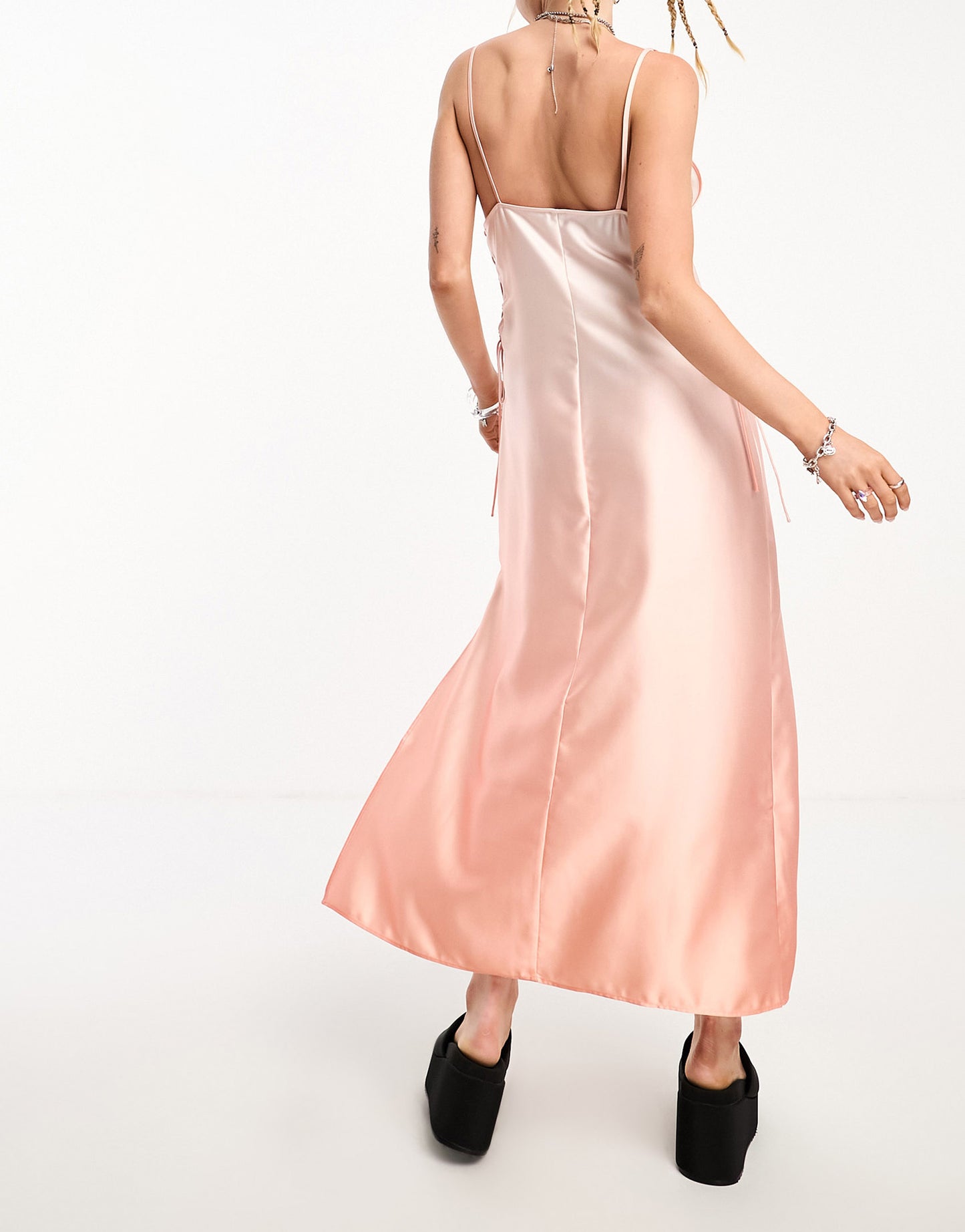 HUGO Kasaka ombre slip cami dress in pink