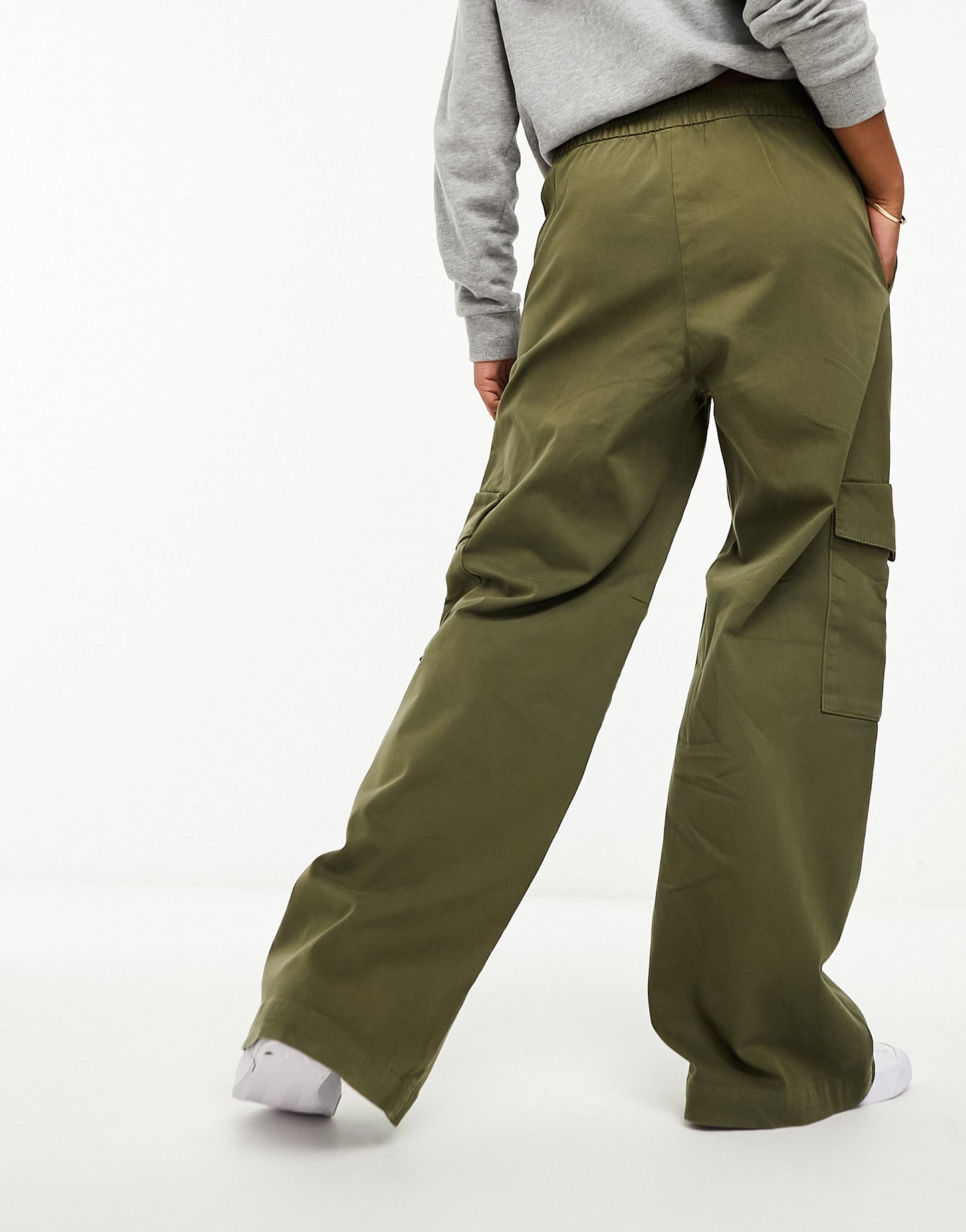 BOSS Targo-D wide leg cargo trousers in dark green