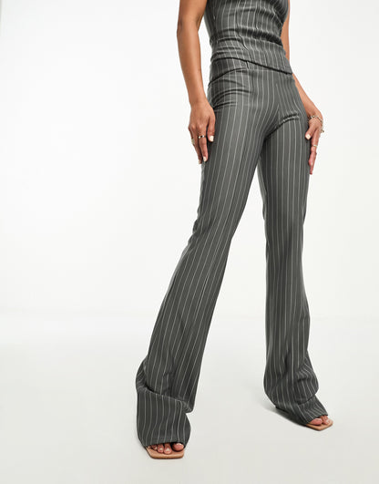 ASOS DESIGN co-ord straight leg trouser in pinstripe