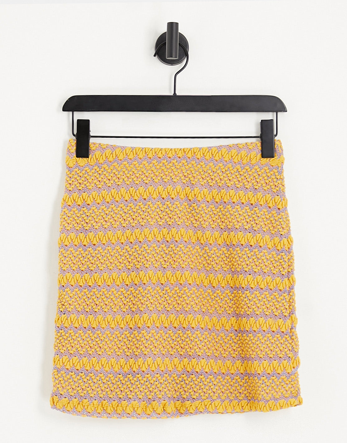 ONLY bodycon mini skirt co-ord in yellow zig zag