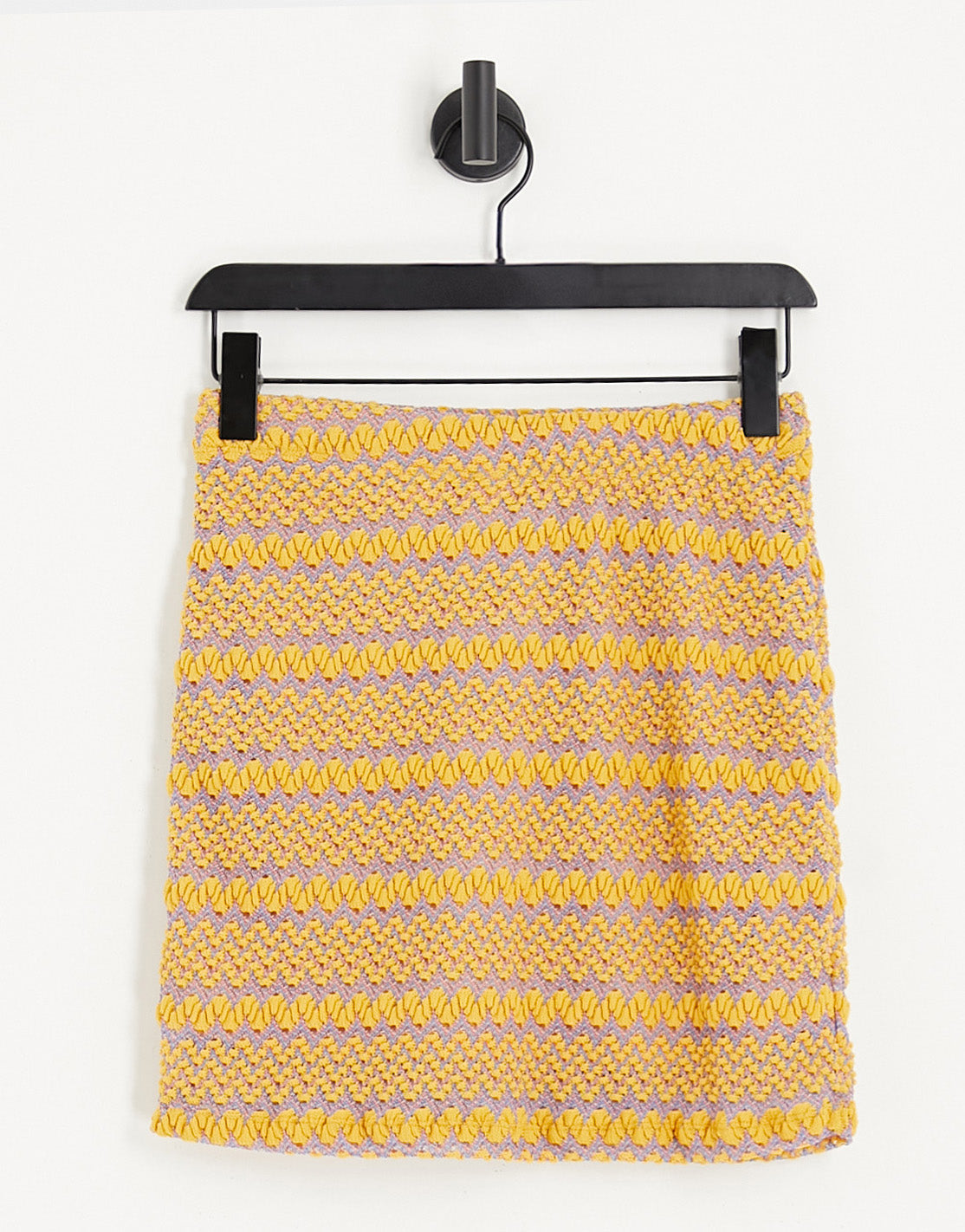 ONLY bodycon mini skirt co-ord in yellow zig zag