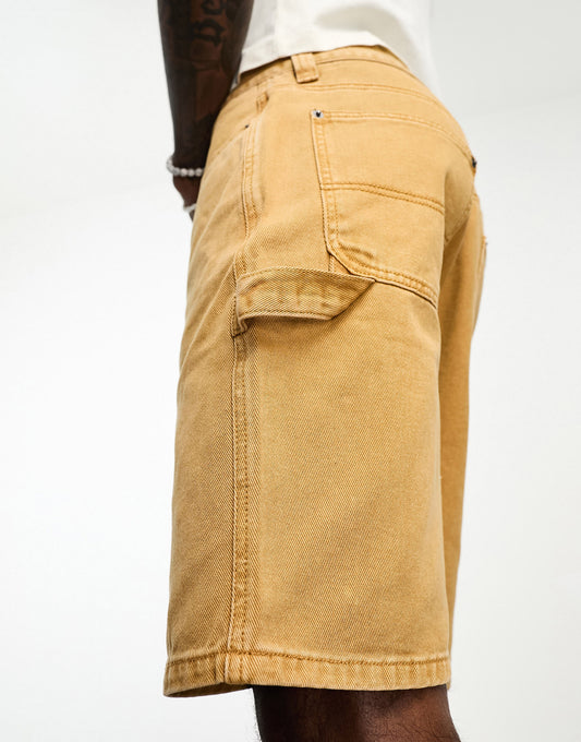 GUESS Originals aged carpenter shorts in tan