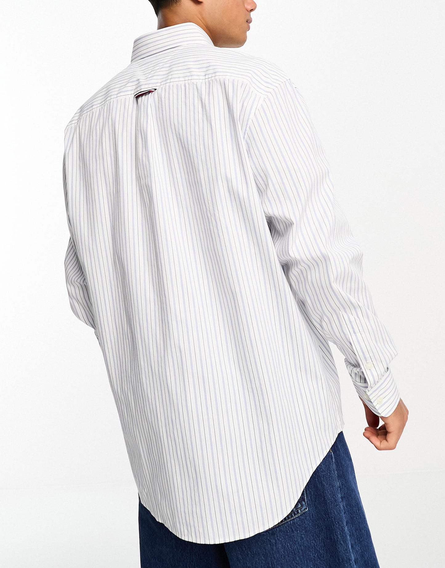 Tommy Hilfiger classic stripe long sleeve shirt in blue