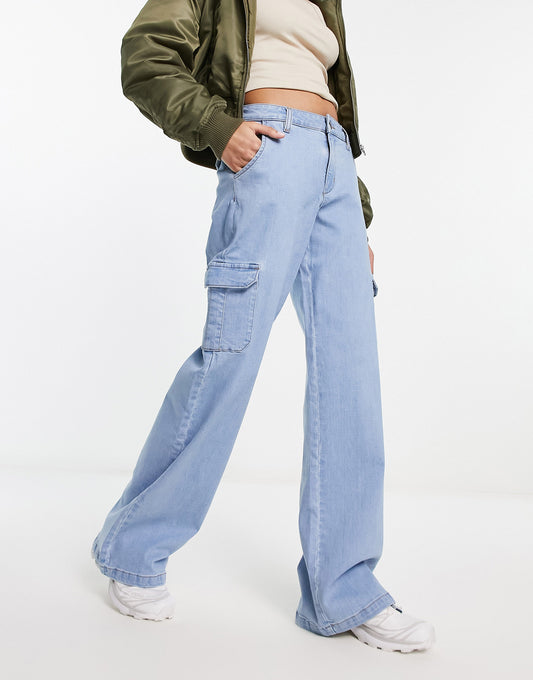 Urban Classics wide leg terry joggers in blue