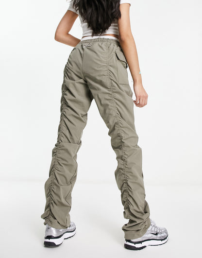 The Couture Club ruched straight leg trousers in khaki