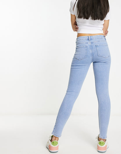 New Look skinny jeans in mid blue