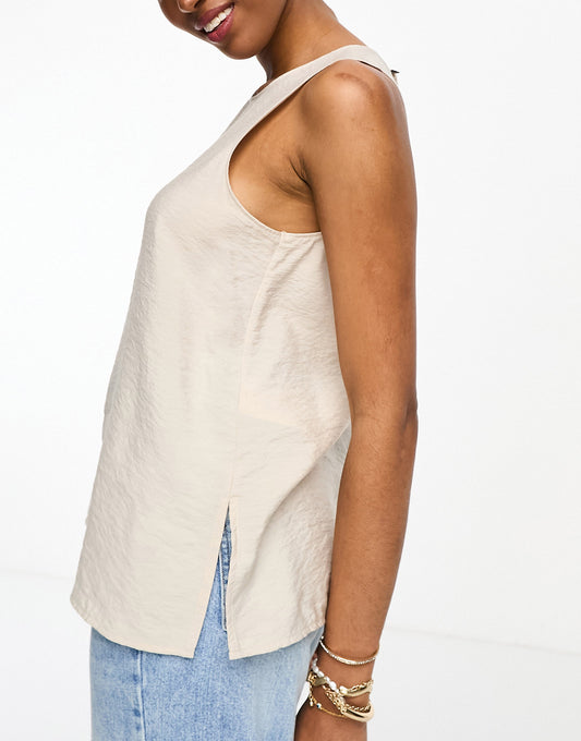 Vero Moda woven vest top in stone