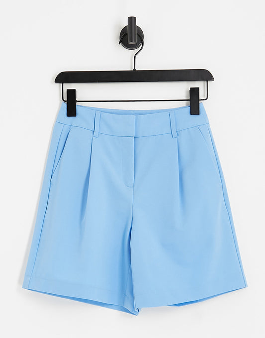 Vero Moda Petite tailored suit shorts co-ord in blue