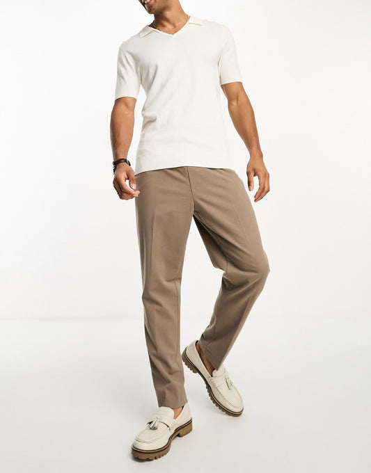 New Look pull on smart trousers in camel