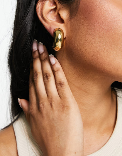 ASOS DESIGN 14k gold plated hoop earrings in super chubby design