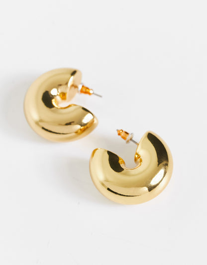 ASOS DESIGN 14k gold plated hoop earrings in super chubby design