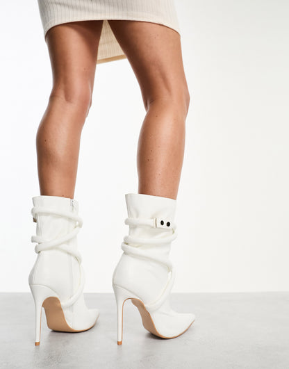 Simmi London Alps rope detail heeled ankle boots in stone