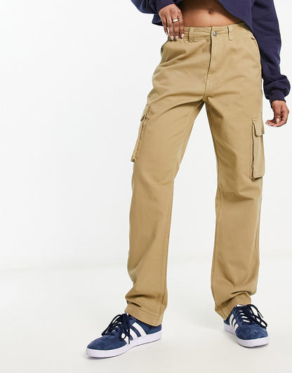 Pimkie straight leg cargo jeans in camel