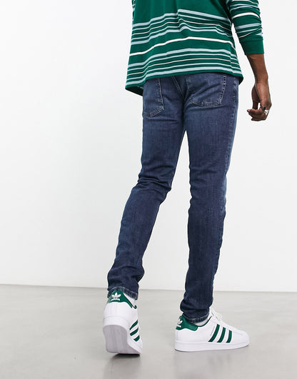 Pull&Bear basic skinny jeans in dark blue