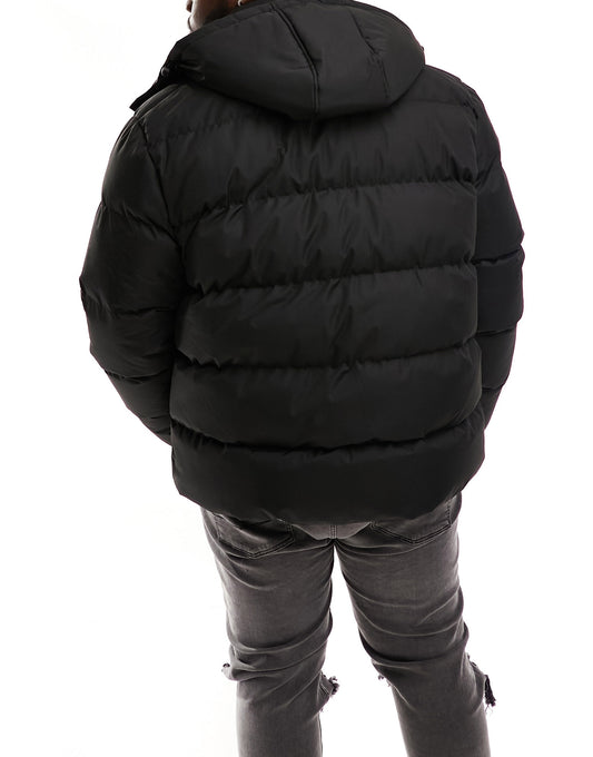 Soulstar Plus puffer jacket with hood in black