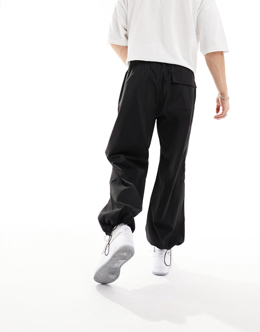 Jack & Jones Intelligence poly trousers in black