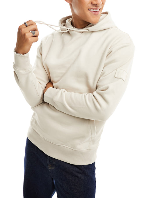 Jack & Jones brushed oversize hoodie in cream