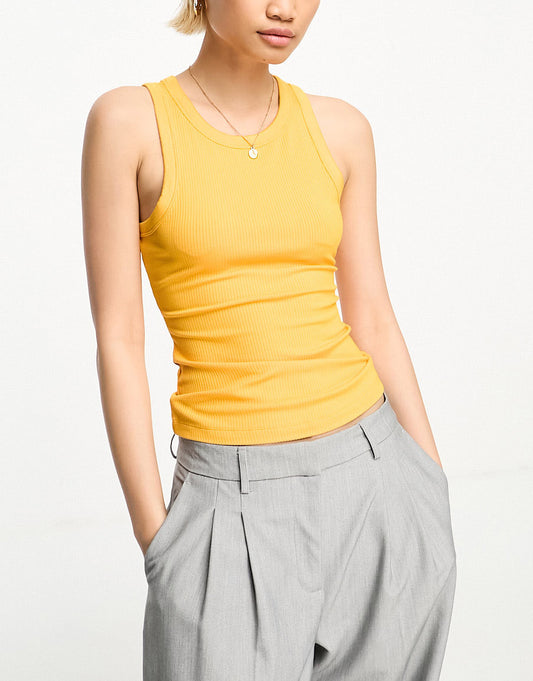 & Other Stories ribbed vest top in orange