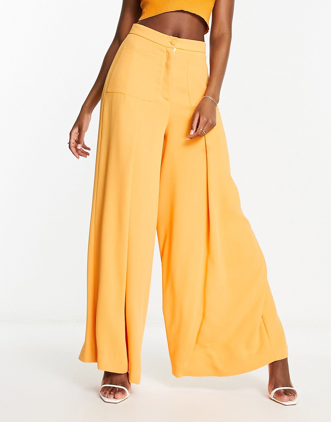 Daska wide leg tailored trouser co-ord in orange