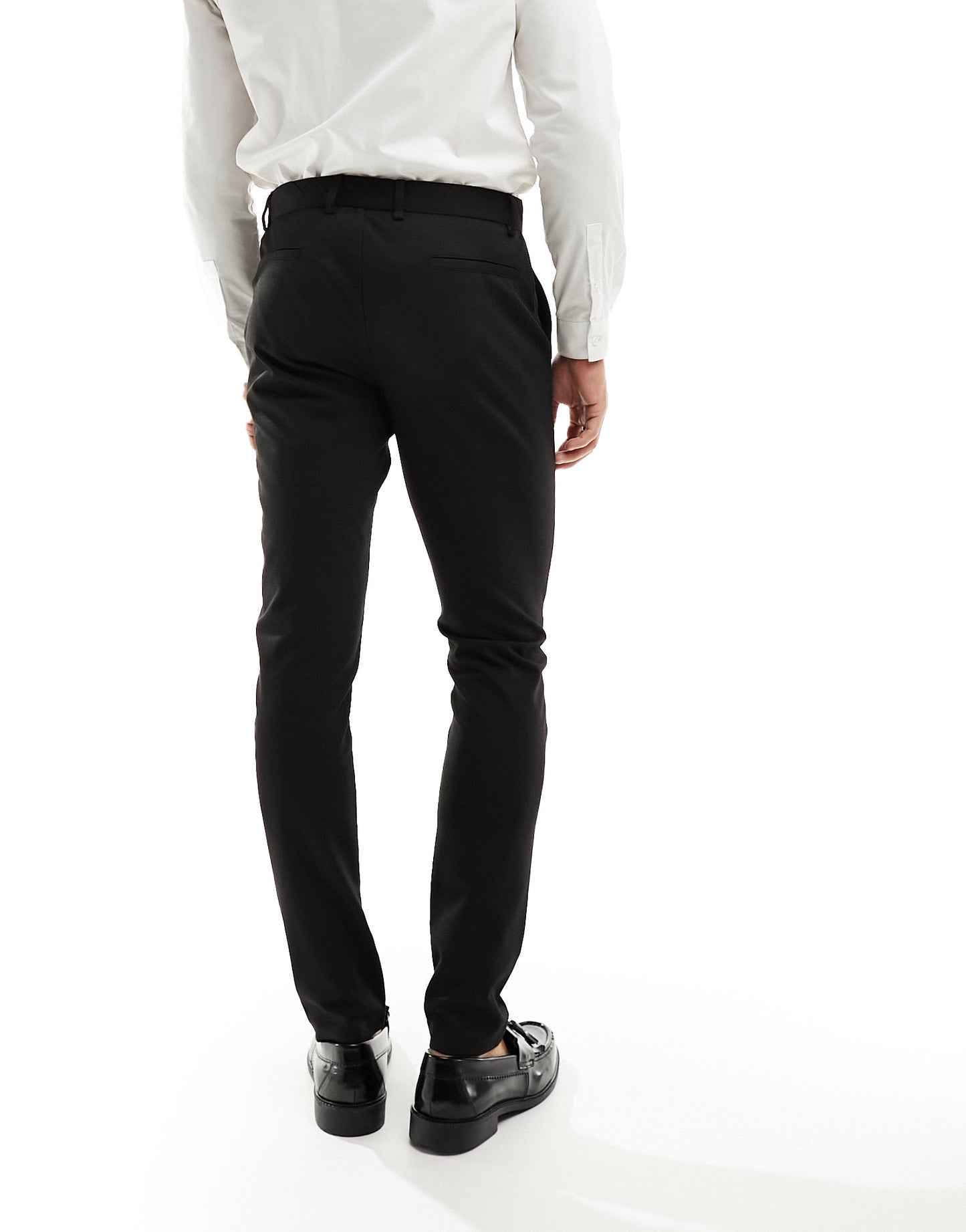 Jack & Jones Premium slim fit jersey smart suit trouser in black