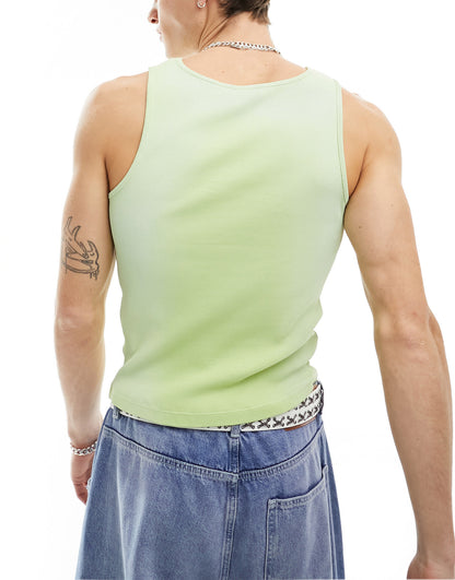 COLLUSION x TAMMY ribbed acid wash tank top in lime