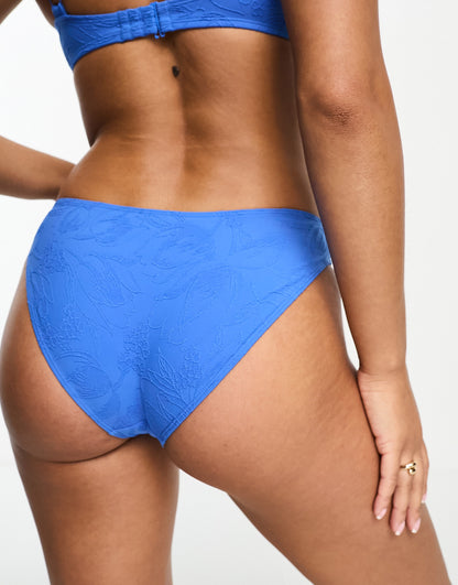 & Other Stories bikini bottoms in blue floral jacquard