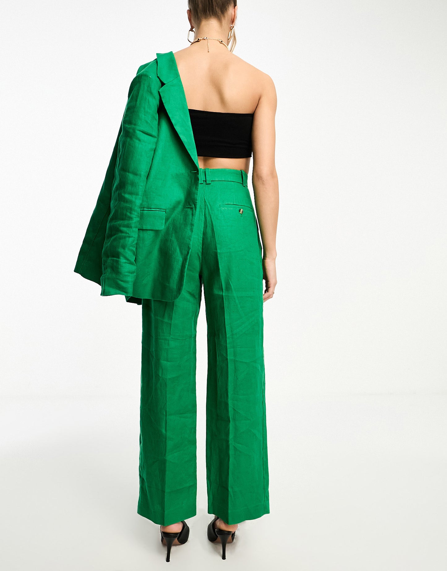 & Other Stories co-ord linen trousers in green