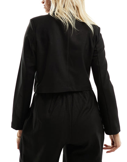 Mamalicious maternity cropped glitter blazer co-ord in black