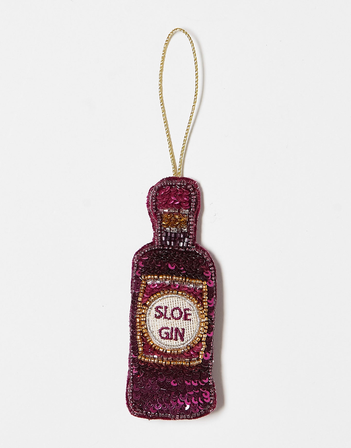 Accessorize sequin sloe gin bottle christmas tree decoration