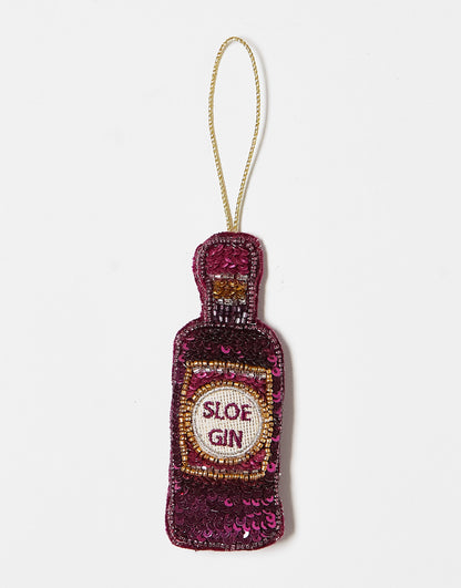 Accessorize sequin sloe gin bottle christmas tree decoration