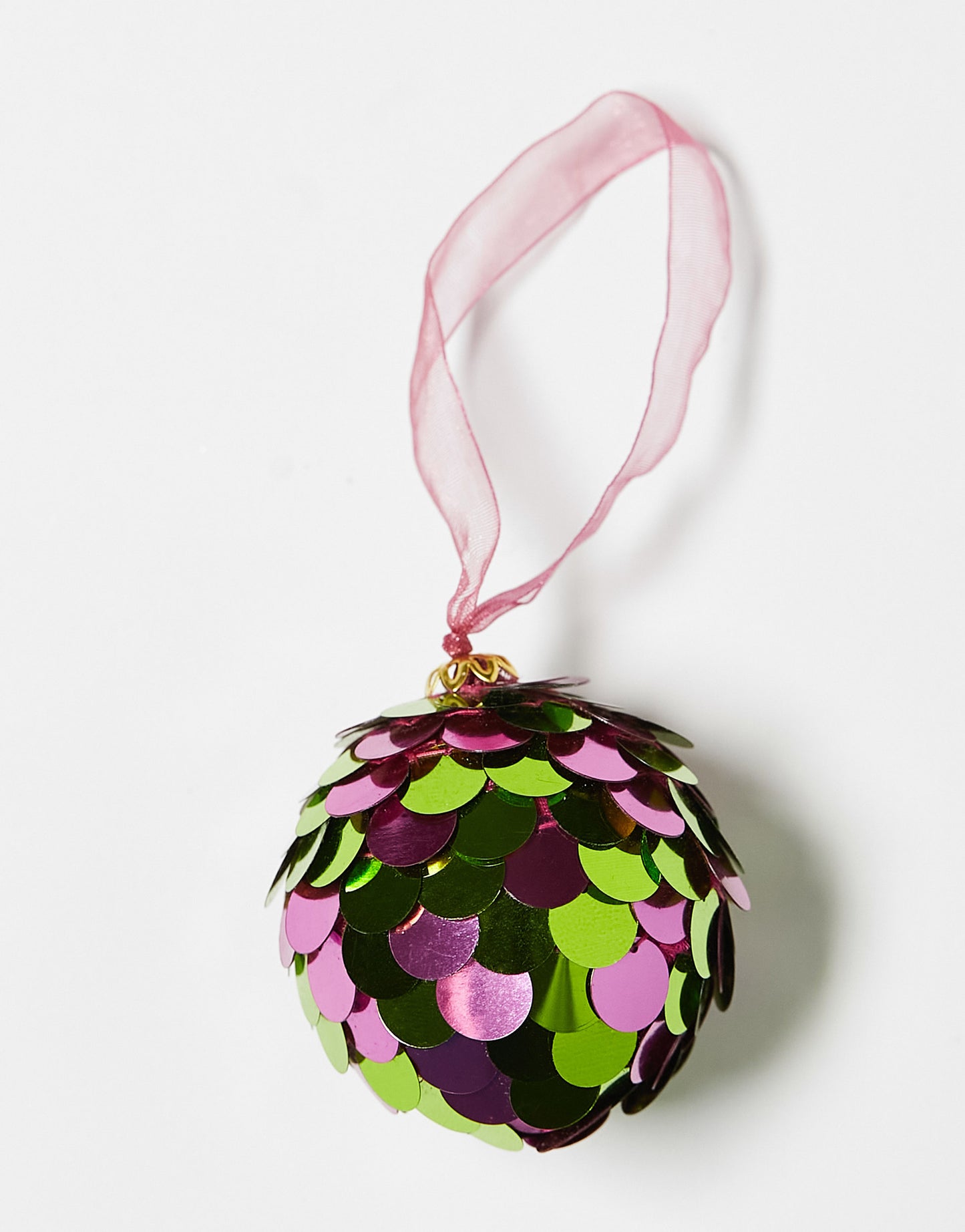 Accessorize disc sequin bauble in green and purple