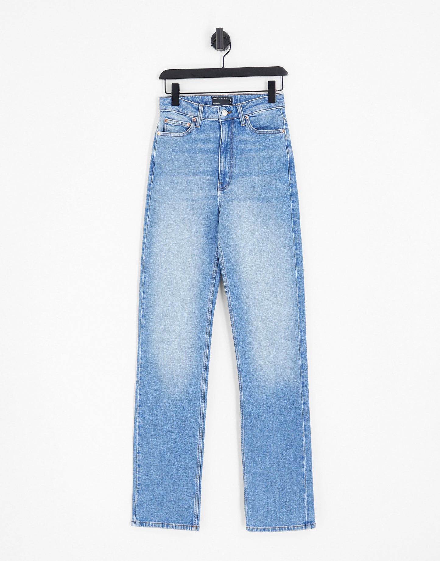 ASOS DESIGN Tall comfort stretch straight leg jean in mid blue