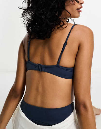 Weekday Blizz low wire bikini top in navy