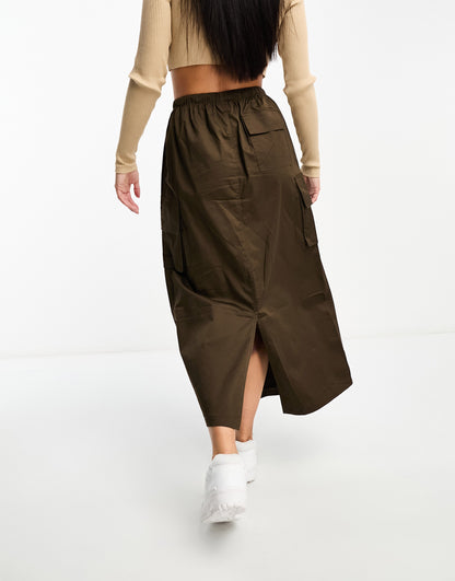 Sixth June cargo maxi skirt in brown