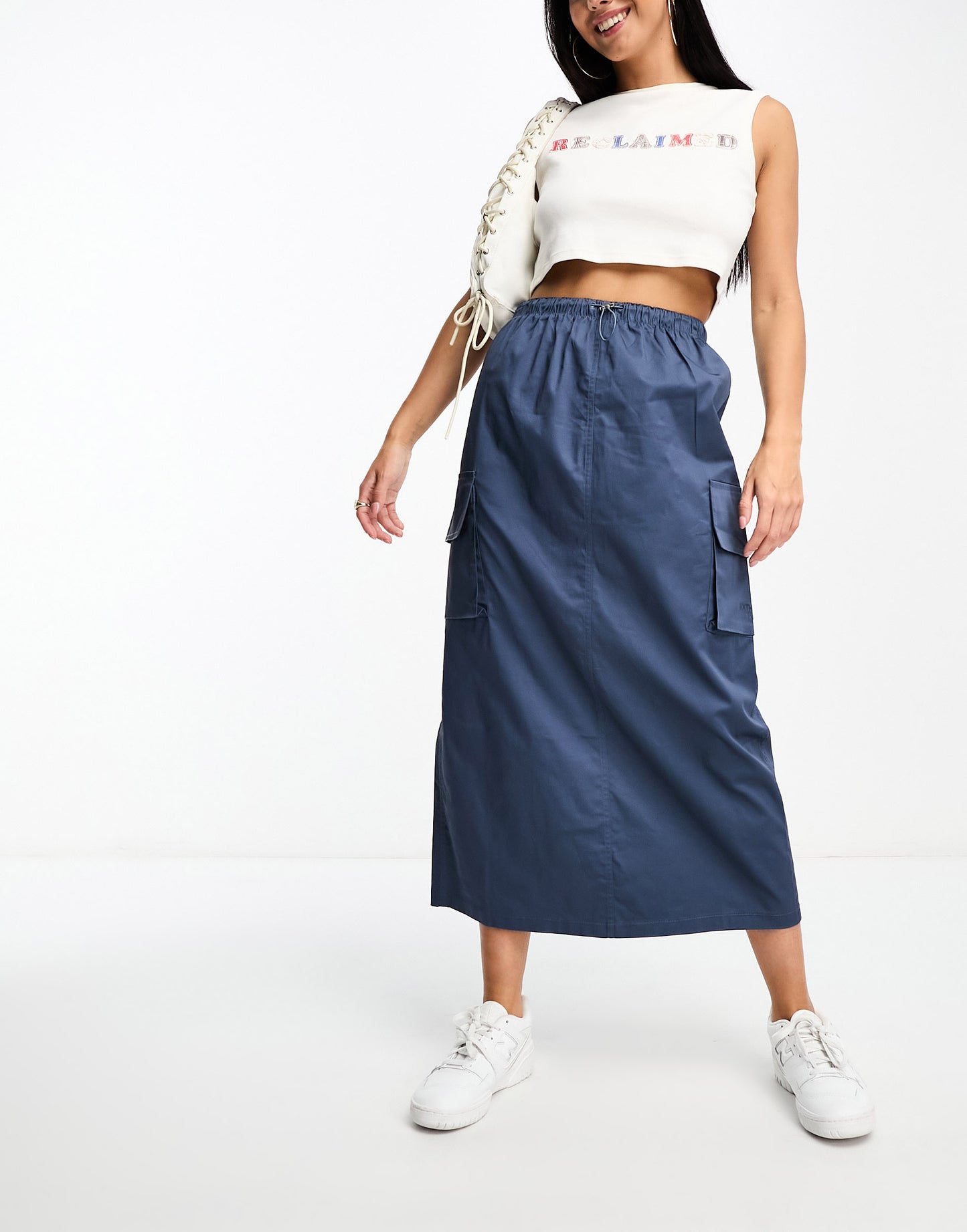 Sixth June cargo maxi skirt in navy