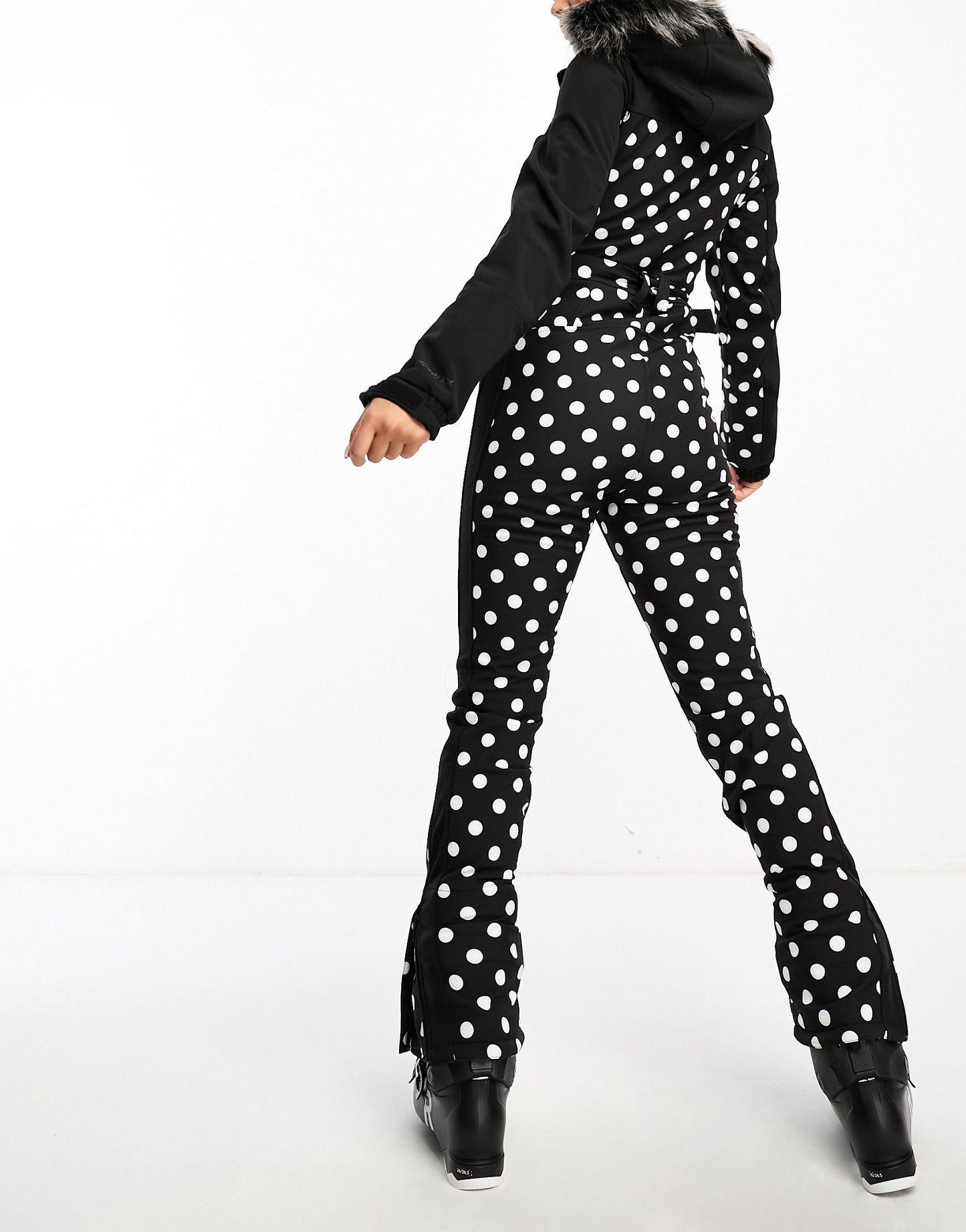 Protest ski suit in black and white polka dot