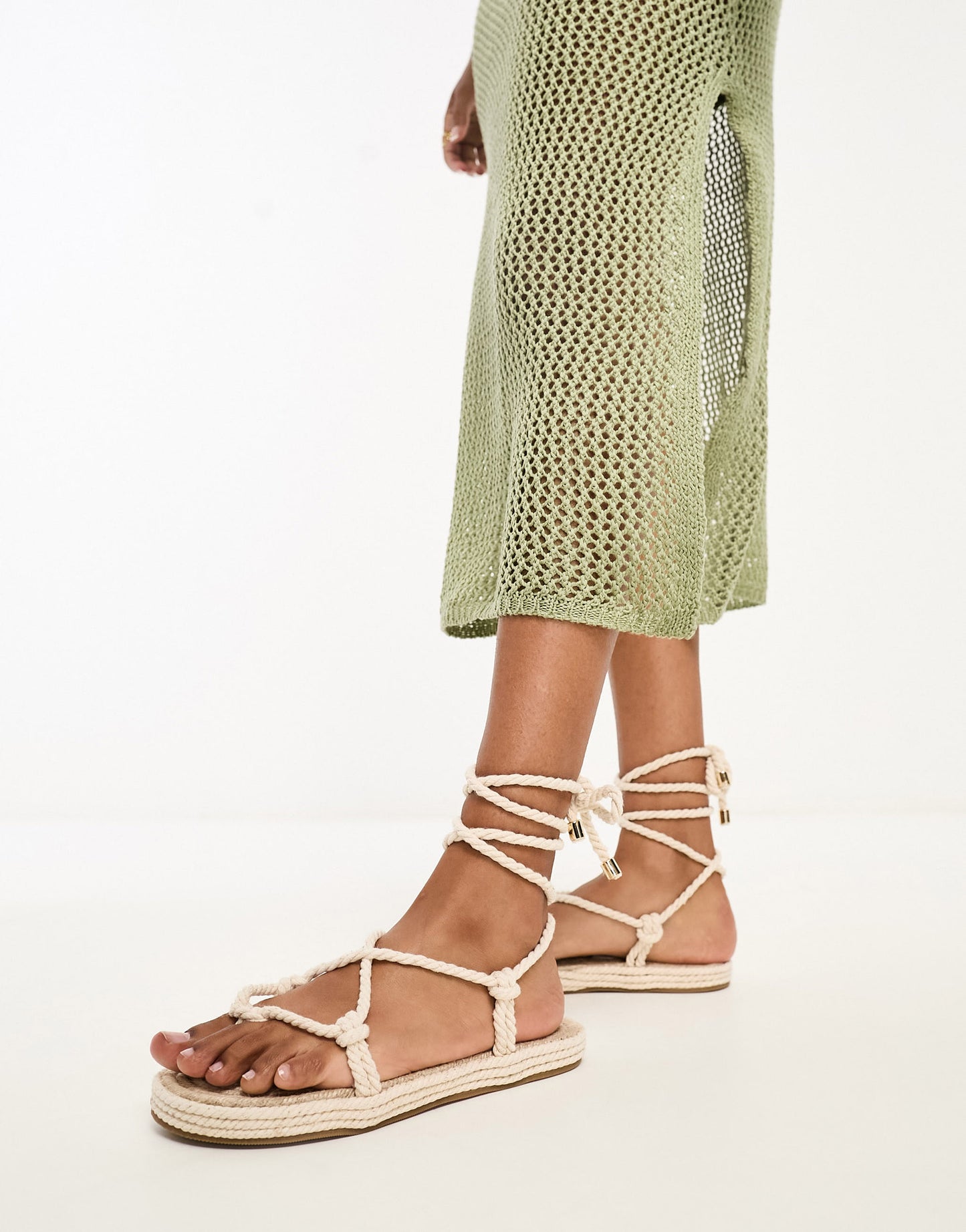 Stradivarius rope sandal in beige