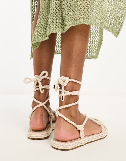 Stradivarius rope sandal in beige