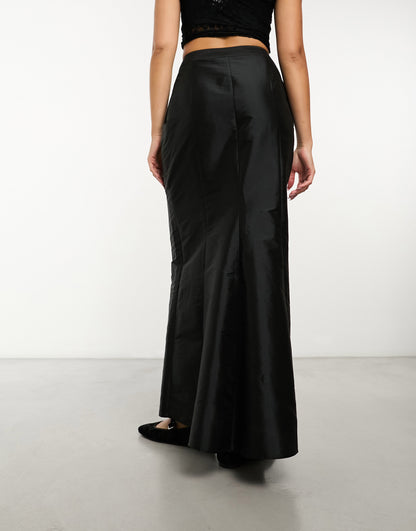 COLLUSION sporty maxi skirt with fishtail detail in black