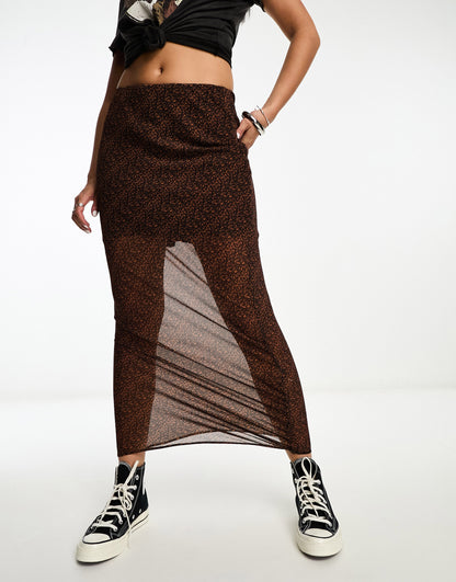 ASOS DESIGN bias maxi skirt in leopard print