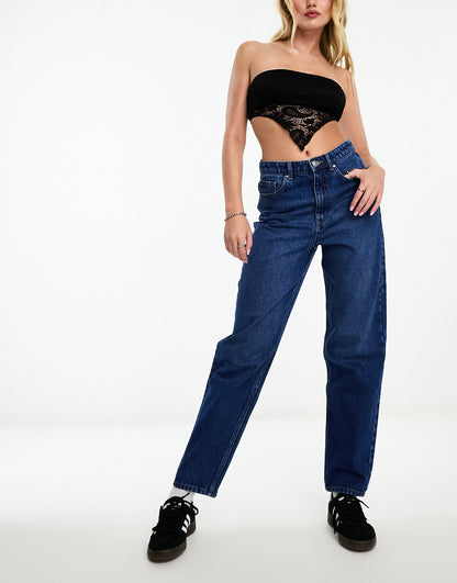 Only Claire mom jeans in dark blue