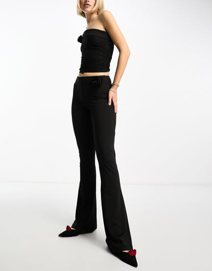 Daisy Street low rise flare trousers with coursage detail co-ord