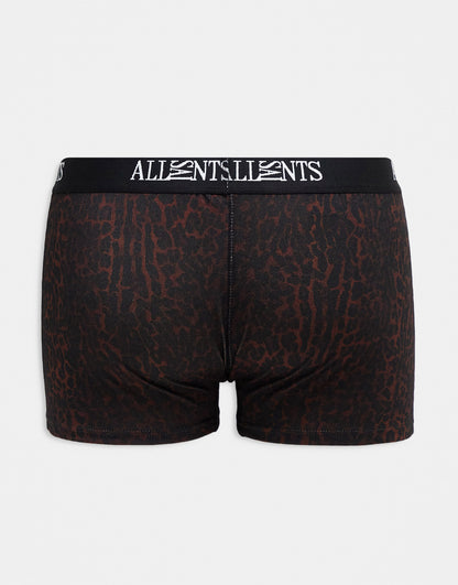 AllSaints 3-pack cotton trunks in leopard, black, grey